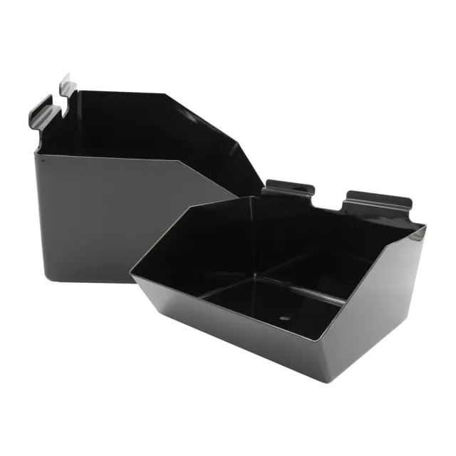 SSWBasics 12 x 5 ½ x 9 ½ inch Black Plastic Dump Bin - For Slatwall - Set of 2