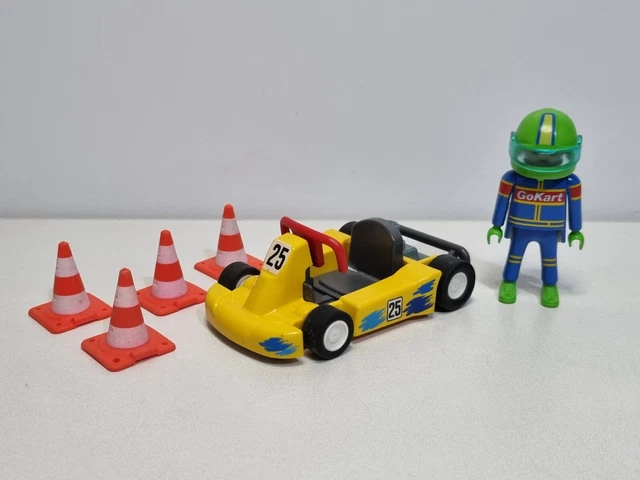 Lot PLAYMOBIL Vintage 1998 : 2 Karts Avec Pilotes - Sets 3012 & 3013 - Collection Course