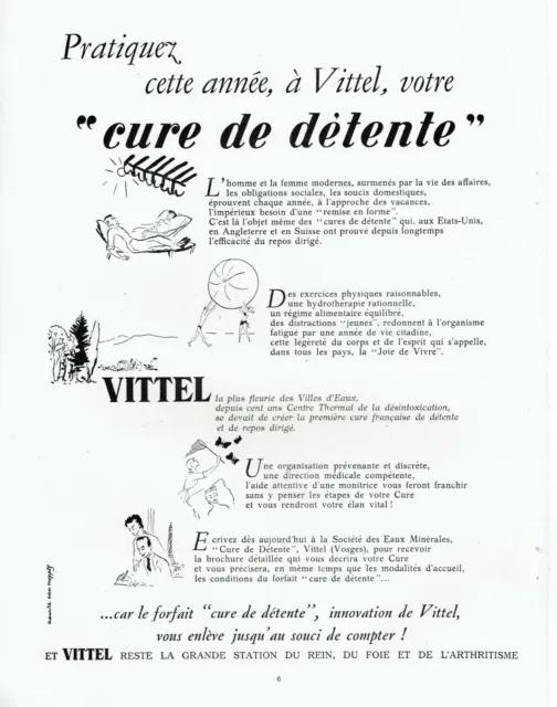 publicité Advertising 0921 1953  Vittel  station thermale cure de détente