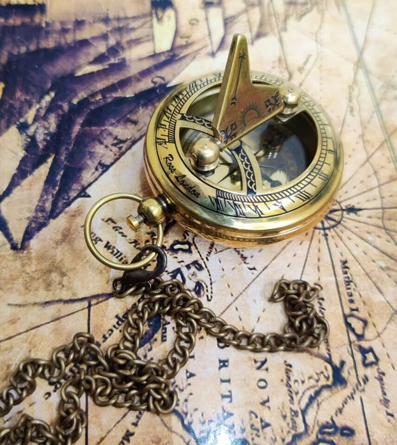 Antica Bussola Meridiana Mary Rose In Ottone Vintage Design Regalo - Foto 4