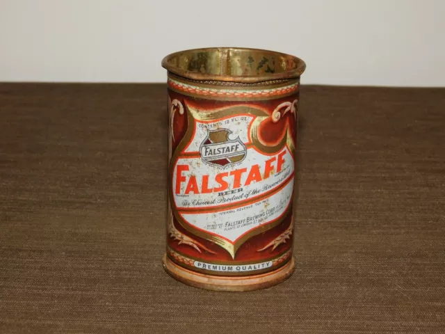Vintage Bar  4 1/4" High Falstaff Beer Tin Cup Mug