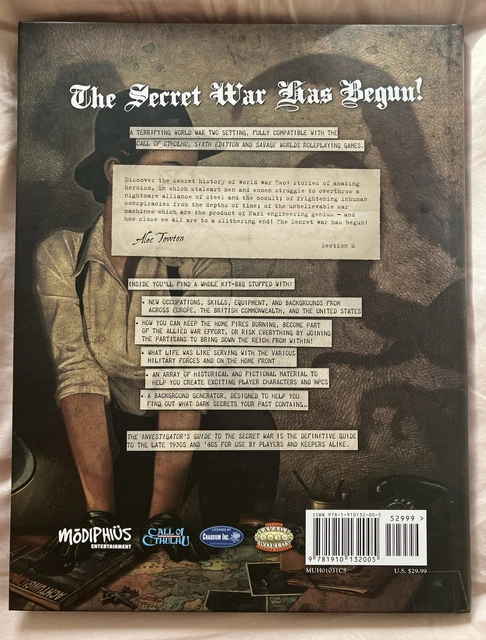 ACHTUNG! CTHULHU: INVESTIGATOR’S Guide to the Secret War (Savage Worlds