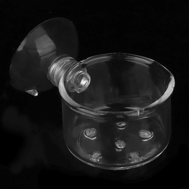 Transparent Aquarium Red Worm Feeder Suction Cup Glass Hole Cup Fish Feeding Hbh