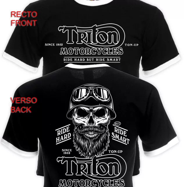 T-SHIRT TRITON Motorcycle   Custom Motard Café Racer Biker BSA Triumph BMW  Moto