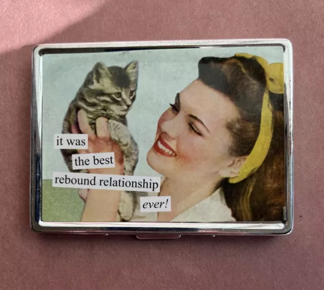 Anne Taintor Retro Inspired Picture of a Woman and Her Cat ID/Card Holder 2