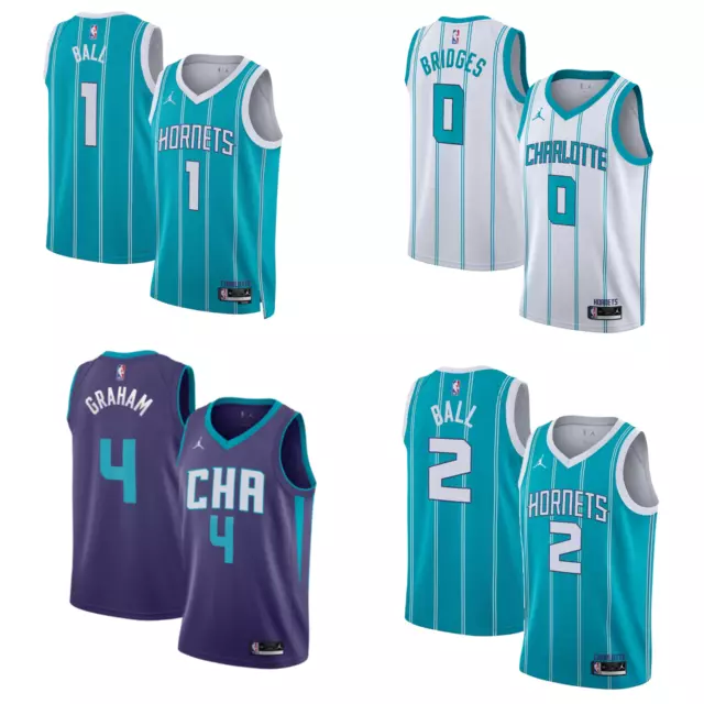 Charlotte Hornets NBA Jersey Kid's Jordan Basketball Shirt Top - New