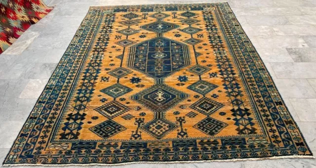 8x10 tappeto vintage afgano fatto a mano tappeto turco Abadeh lana turca kilim