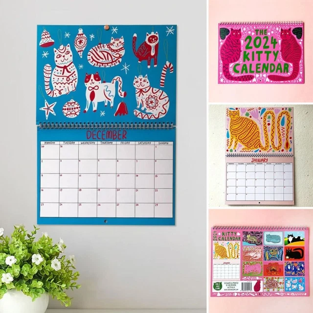 PAPER 2024 CATS Calendar Time Planning 2024 Calendar Desk Decoration