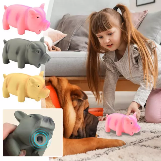 Pig  Dog Pet Toys Latex Sound Producing Piglet Bite Resistant Grindin H4F5