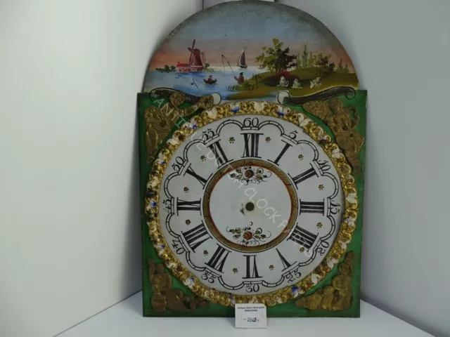 Antique Dutch Friesian Tail Clock Hand Painted Dial 4 Seasons