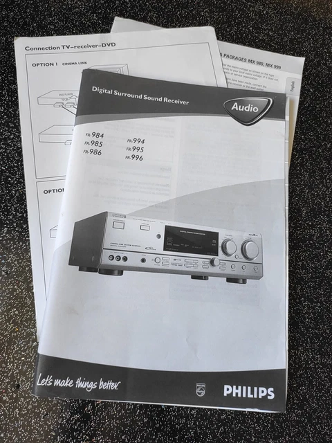 Manuel D'utilisation Digital Sound Receiver Amplificateur Philips FR-984