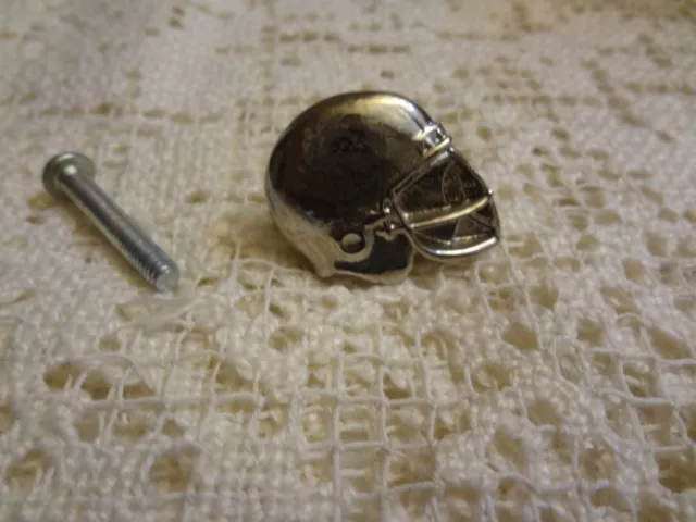 (One) Sports "Football Helmet Dresser Knob / Pull - Polished Silver Finish-New