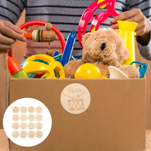 16 etiquetas para contenedor de almacenamiento caja de juguetes niño madre