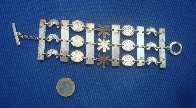 Bracelet Manchette Biche De Bere Doré - Bijou Vintage Créateur Français, Occasion Très Bon état