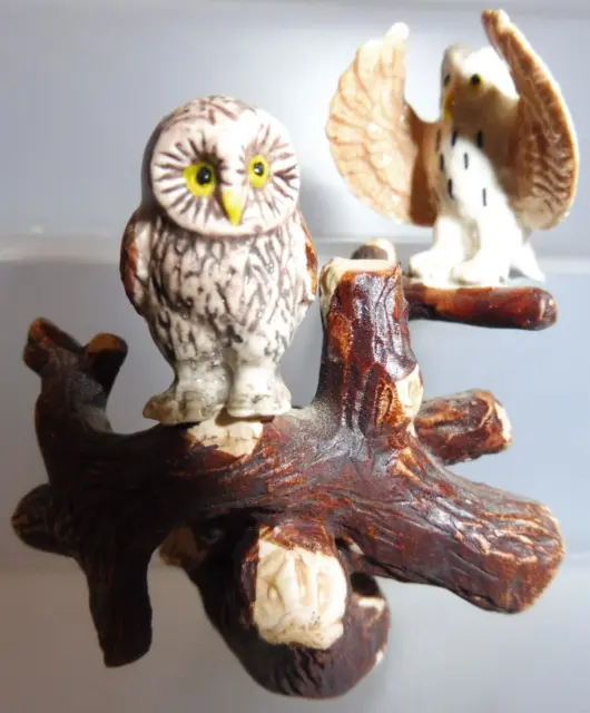 KLIMA K483 Miniature statuette en porcelaine - CHOUETTE SUR UNE BRANCHE N°2 OWL