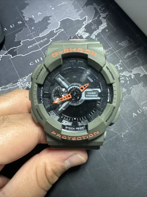 CASIO G SHOCK 5146 GA 110LN Watch GREEN ORANGE 49.99 PicClick UK