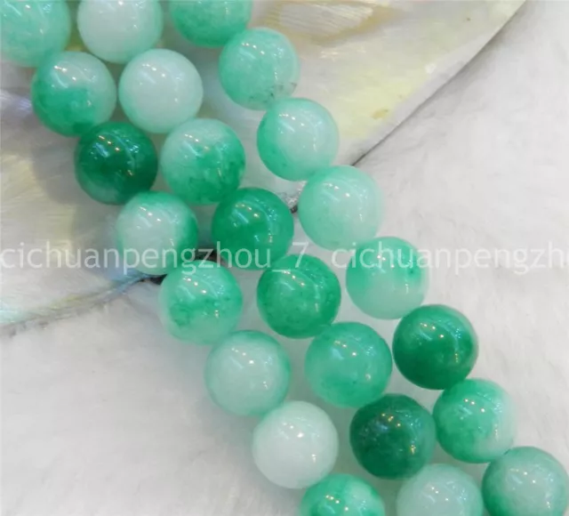 Beautiful 6mm Natural Green Jade Round Gemstone Loose Beads 15" Strand AAA