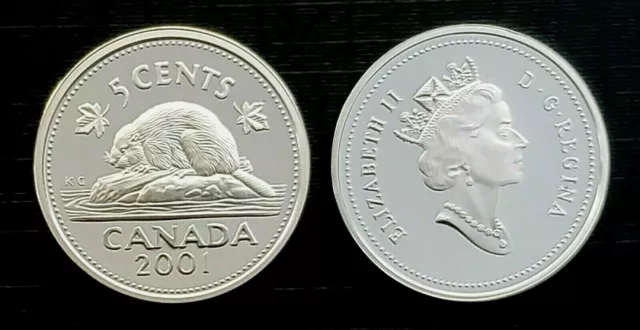 Canada 2001 Proof Silver Five Cent Piece!!