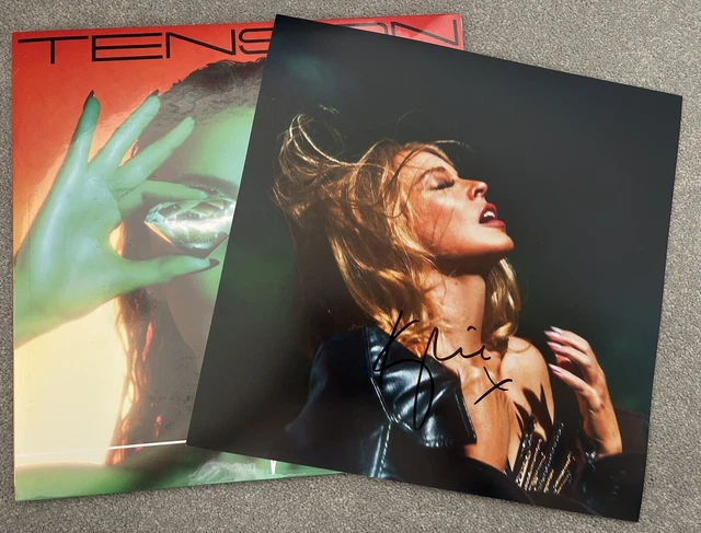 Kylie Minogue -  Tension Signed Print & Black Vinyl - Autograph