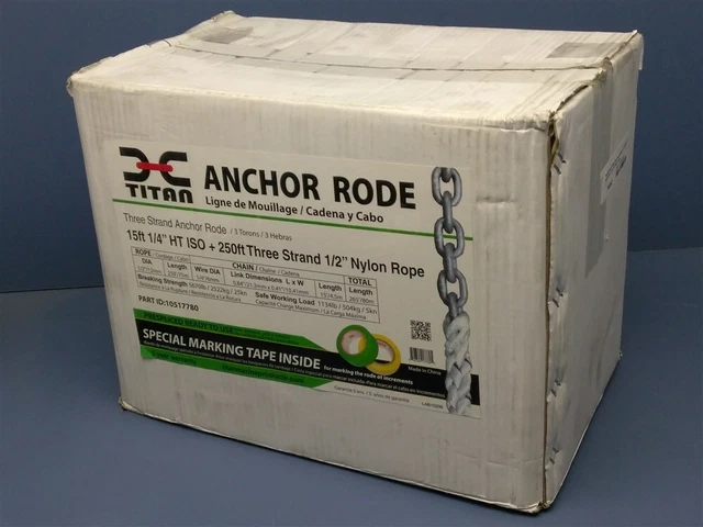 TITAN ANCHOR RODE 250' Three-Strand 1/2
