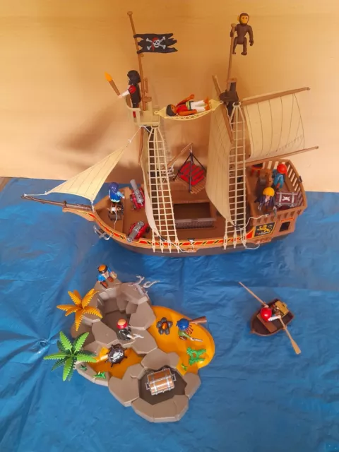 ❤ Playmobil ❤  Piratenschiff Festung Kanone Konvolut Set Figur Boot Schatz Insel