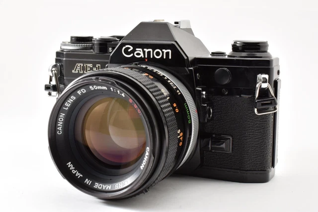 NEAR MINT] CANON AE-1 35mm Film Camera Black FD 50mm F1.8 S.C Lens