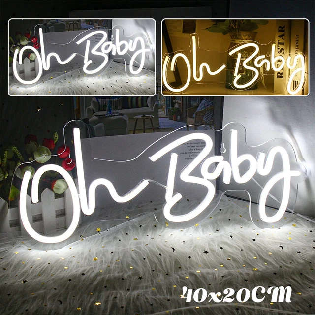 OH BABY LARGE LED Neon Sign Lights Party Wedding Hanging Wall Decor