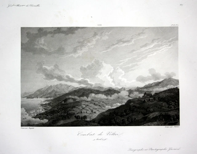 Circa 1840 Voltri Genova Veduta Incisione Vista Estampe Acciaio Antica
