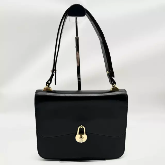 GUCCI LEATHER SHOULDER Bag Black Turn Lock From Japan $245.99 - PicClick