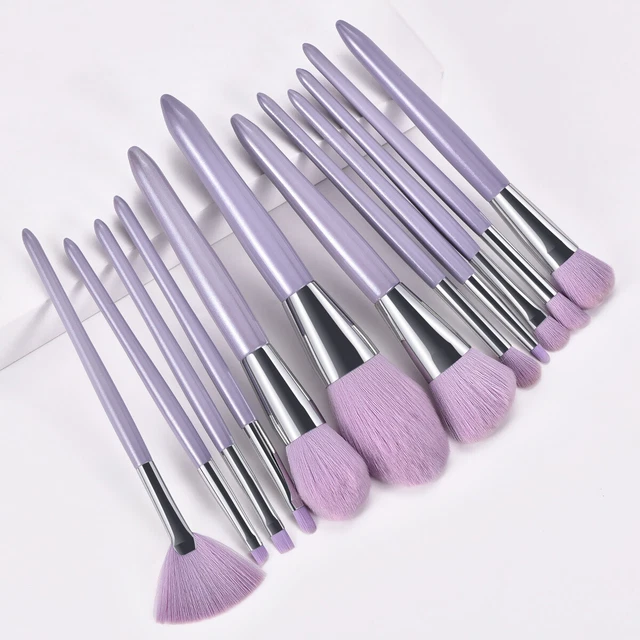 Kit de 12 PIEZAS Cepillos de maquillaje Base en polvo Delineador de ojos Cepillo de labios Herramienta