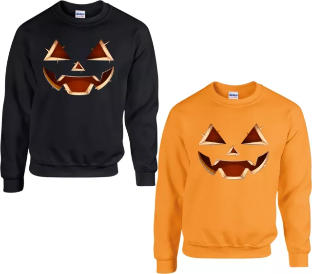 Maglione viso zucca spaventoso viso horror viso zucca Halloween fantasma incubo spaventoso