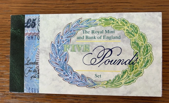 Royal Mint/Bank of England-1996 Five Pounds Set-Coin and Banknote-COA