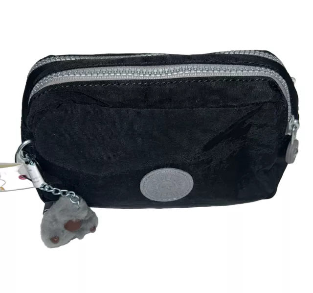 Kipling  Black Cosmetic Small Toiletry Travel Organizer Bag Two Side New