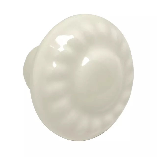 Ceramic Residential Mushroom Cabinet Knob 1-3/8 Diameter Almond - pack of 2