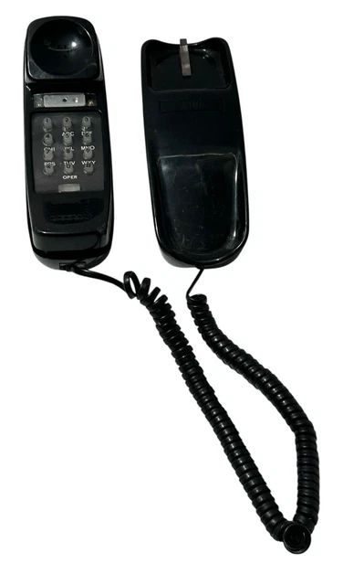 Push Button K VINTAGE STROMBERG CARLSON Slenderet Black Push Button Wall Telephone ...