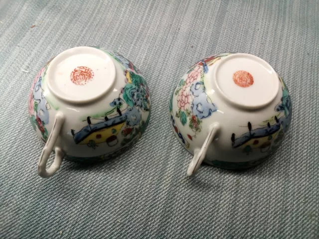 2 Tasses Ceramiques  Début 1900  Chine En Porcelaine Fine