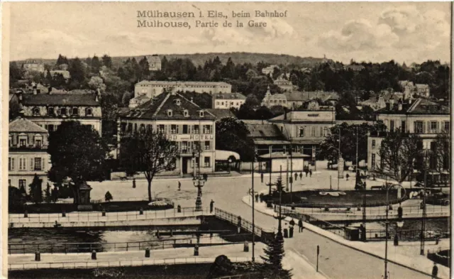 CPA AK MÜLHAUSEN - MULHOUSE - Partie de la Gare - Beim Bahnhof (389581)