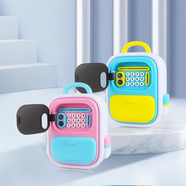 Tirelire Éducative Avec Empreinte Digitale – Grande Capacité – Mot De Passe – Pour Enfants (Rose)