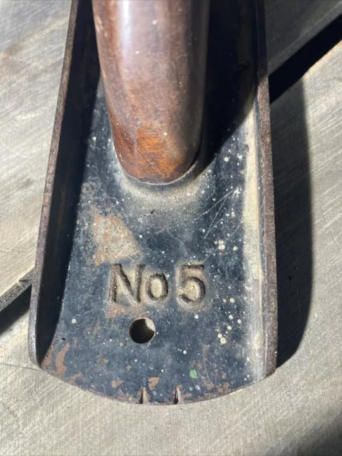 Vintage Stanley Bailey No. 5 Wood Plane, Corrugated Bottom, Carpentry Tool 🛠️✨