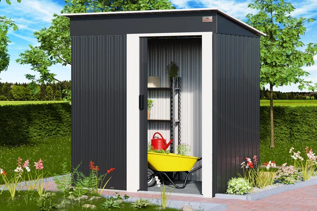 BWARE GERÄTEHAUS KLEIN 181x162x86 cm anthrazit Gartenhaus Haus Garten