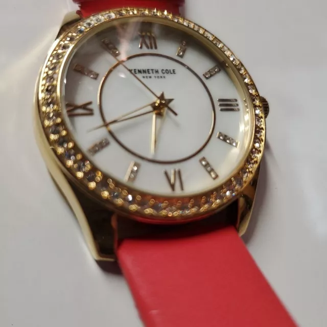 Kenneth Cole New York Women's Watch With Diamond and Red Leather Band 3