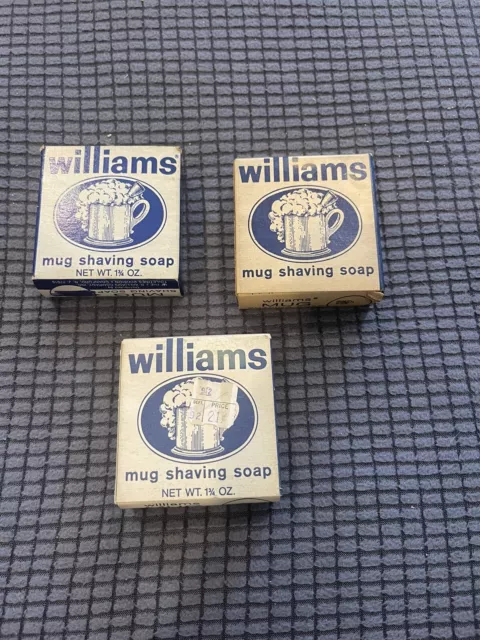 Juego de 3 barras de jabón para afeitar Williams taza espuma duradera 1,75 oz. Descontinuado