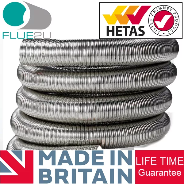 Flue Liner Kit Multifuel Flexible for Installation Wood Burning Stove 316 grade 2