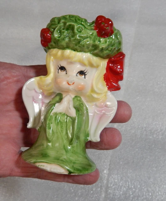 Vintage Lefton Japan Praying Angel Tealight Votive Christmas Candle Holder 1950s