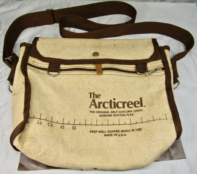 VINTAGE THE ARCTICREEL AC200 ShoulderBag Canvas Lined Fishing CREEL Bag  $58.99 - PicClick