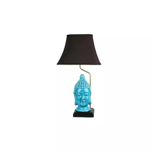 Chinese Ceramic Table Lamp With Shade Jade Buddha