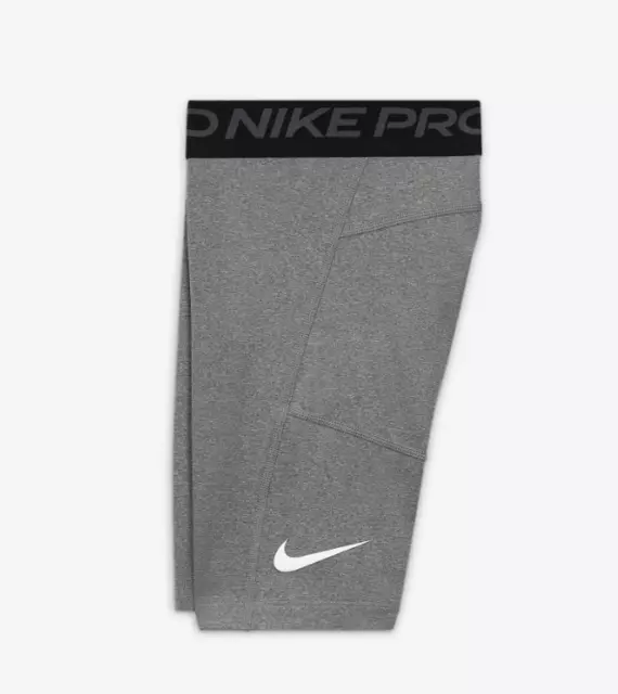 Nike Pro Training Shorts Youth Boys Large Tight Dri FIT Base Layer Carbon Grey 3