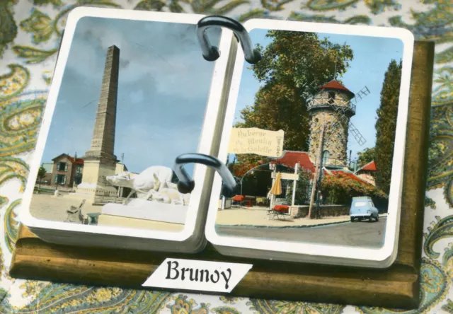 BRUNOY card lot 2 cards pyramid Moulin de la Galette