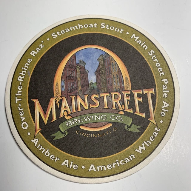 Main Street Brewery Craft ￼  Beer  Coaster Cincinnati ￼ Ohio￼
