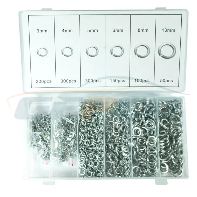 Rondelles Élastiques Assortiment 1200-tlg. M3 M4 M5 M6 M8 M10 3-10 MM Kit Lot